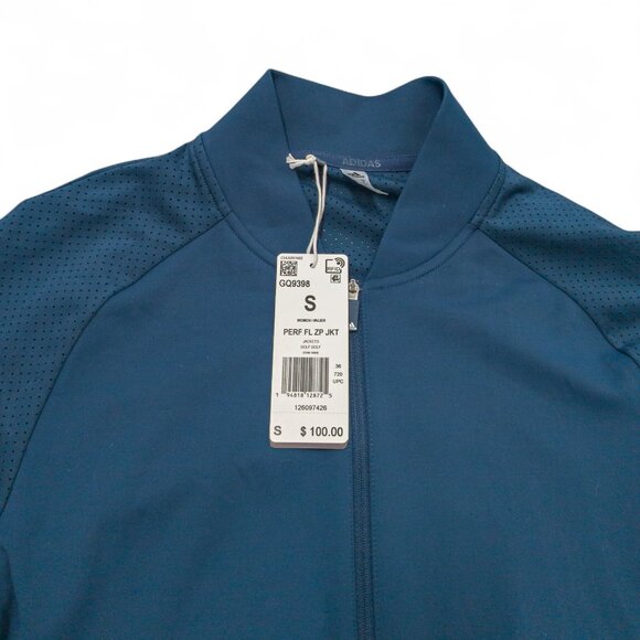 Adidas Crew-Navy Perforated Full-Zip Golf Jacket | NWT Women’s S - Picture 3 of 14